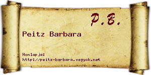 Peitz Barbara névjegykártya